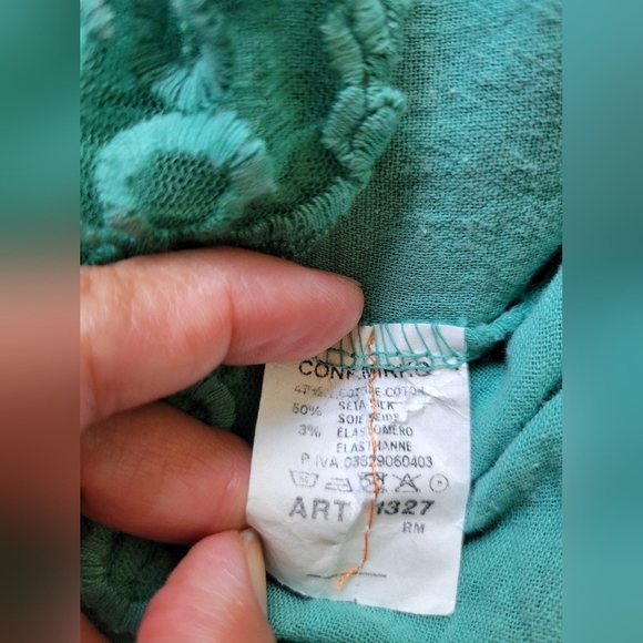 Silk Blend Floral Print Skirt Green XS/S? - Picture 7 of 8